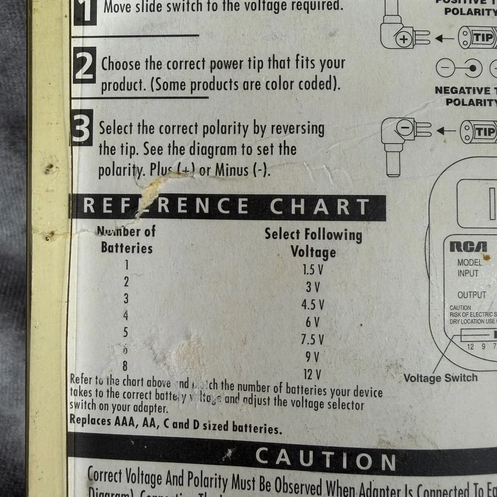 RCA‎ Universal AC to DC Power Adapter 300Ma 1.5V-12V 6 Tips Vintage 2001 NEW